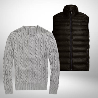 Strickpullover mit Steppweste – klassisch & modern