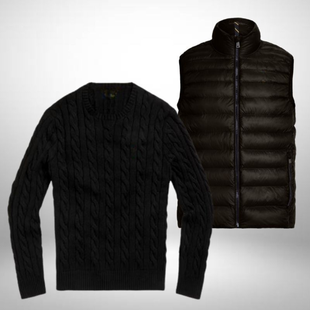 Strickpullover mit Steppweste – klassisch & modern