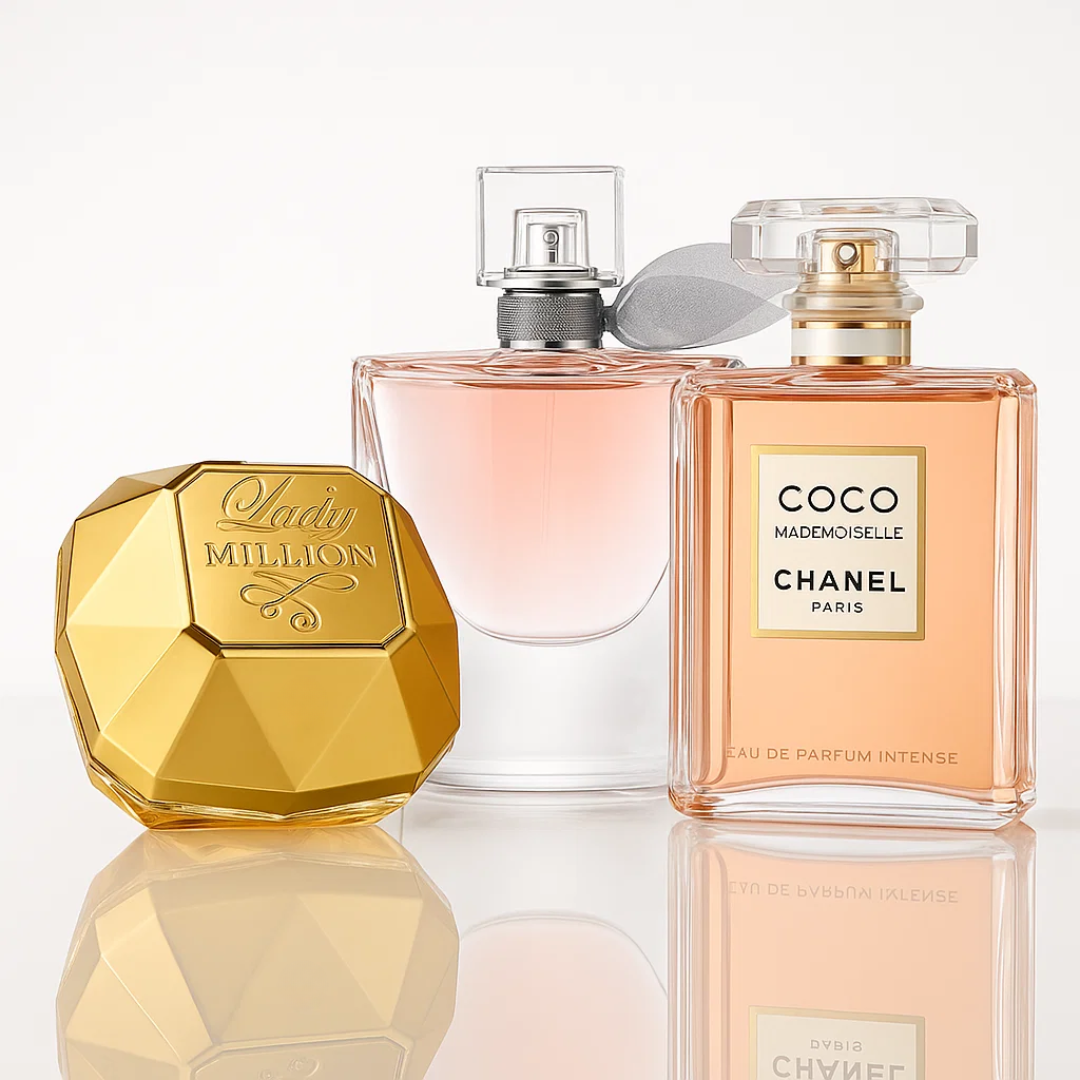 Combo aus 3 Damenparfums – Lady Million Rabanne, Lancôme La Vie Est Belle und Chanel Coco Mademoiselle