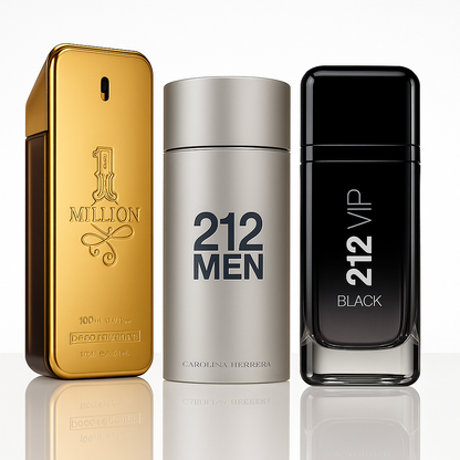 Combo aus 3 Herrenparfums – 1 Million, 212 MEN und 212 Black