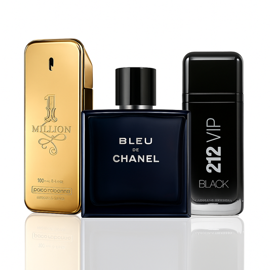 Combo aus 3 Herrenparfums – 1 Million, Bleu de Chanel und 212 VIP Black