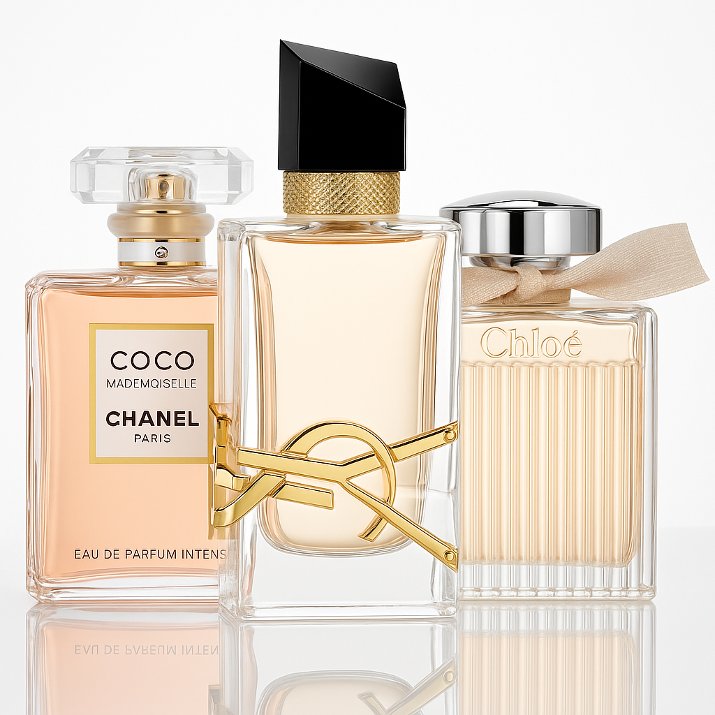 Combo aus 3 Damenparfums – Coco Mademoiselle von Chanel, Libre von Yves Saint Laurent und Chloé Signature
