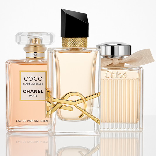 Combo aus 3 Damenparfums – Coco Mademoiselle von Chanel, Libre von Yves Saint Laurent und Chloé Signature