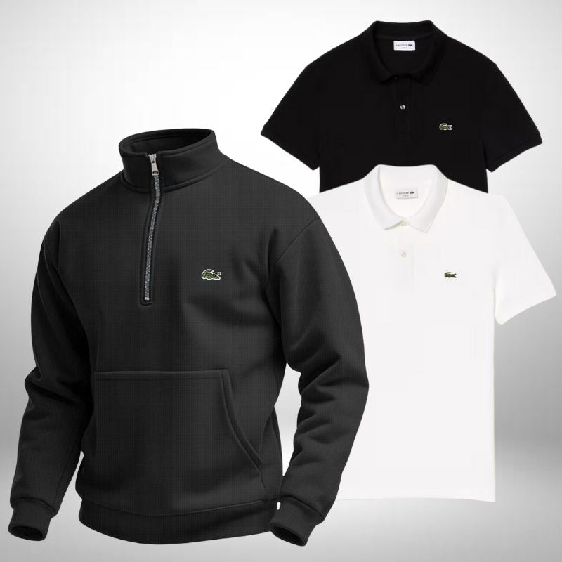 Set Lacoste – 1 Pullover & 2 Poloshirts Klassisch und Stilvoll