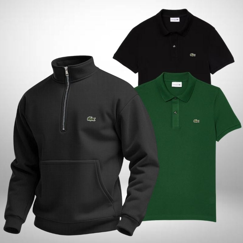 Set Lacoste – 1 Pullover & 2 Poloshirts Klassisch und Stilvoll