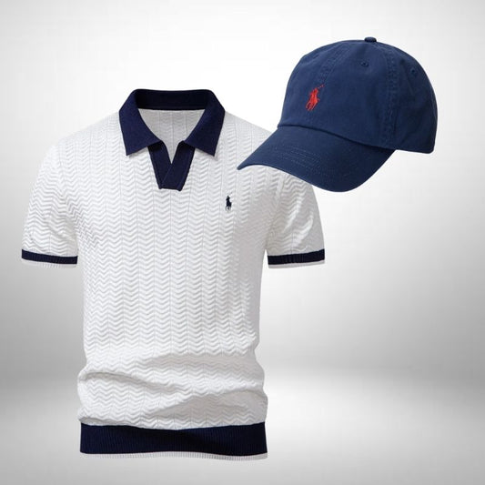 Ralph Lauren Set – Texturierte Poloshirt & Cap für Herren