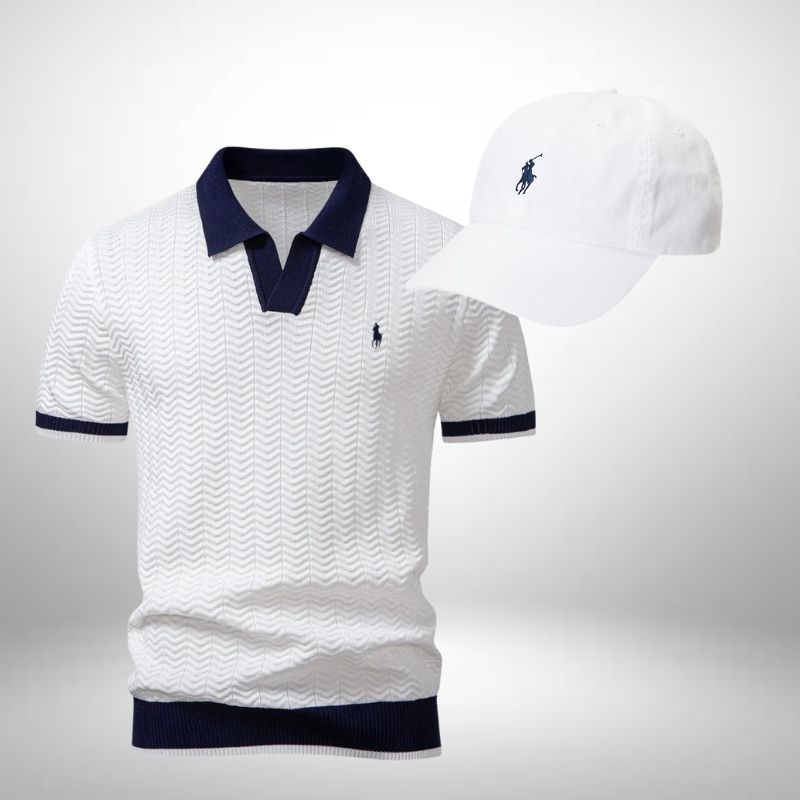 Ralph Lauren Set – Texturierte Poloshirt & Cap für Herren