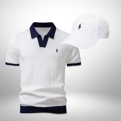 Ralph Lauren Set – Texturierte Poloshirt & Cap für Herren
