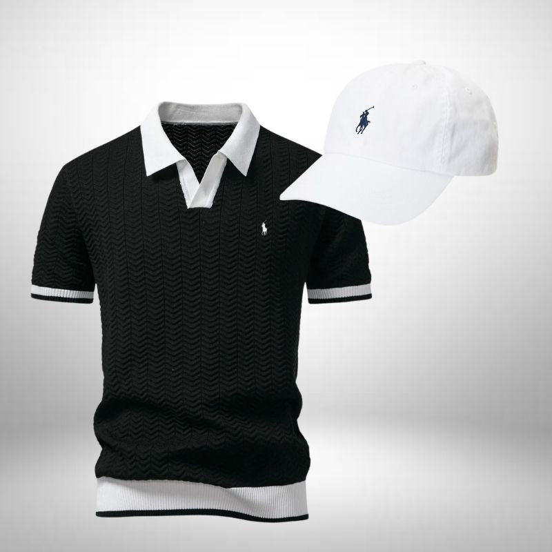 Ralph Lauren Set – Texturierte Poloshirt & Cap für Herren