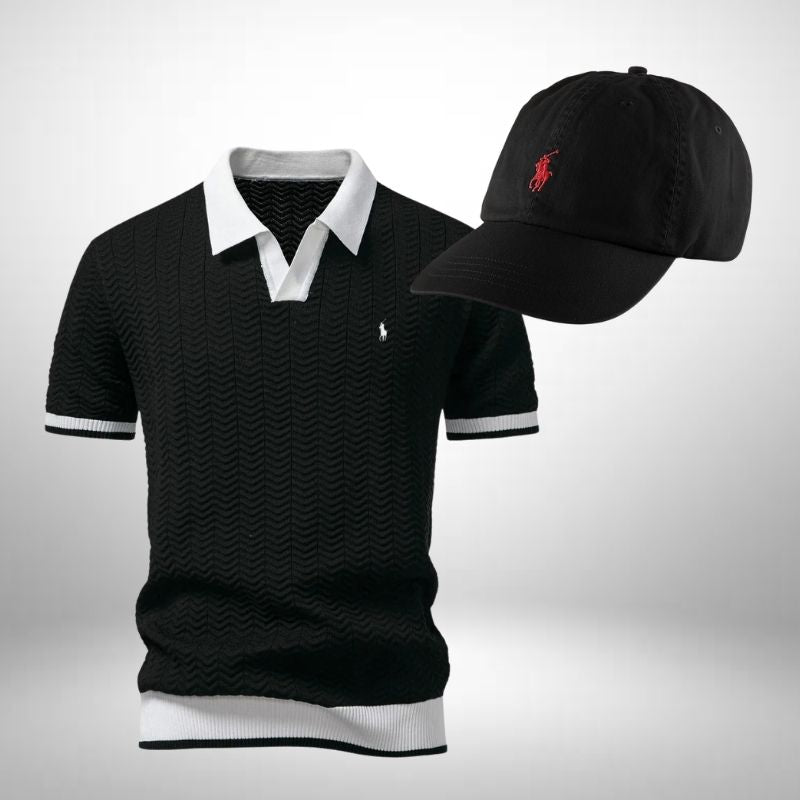 Ralph Lauren Set – Texturierte Poloshirt & Cap für Herren