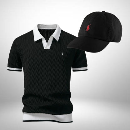 Ralph Lauren Set – Texturierte Poloshirt & Cap für Herren