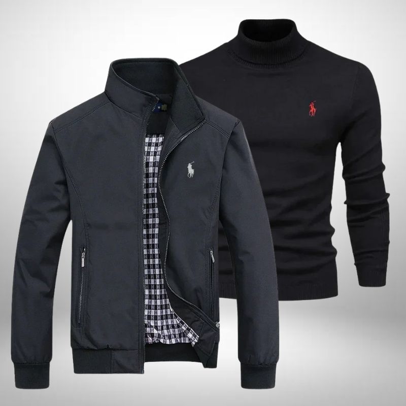 Elegantes Ralph Lauren Set – Jacke & Rollkragenpullover