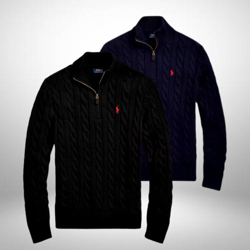 Set 2 Ralph Lauren Half Zip Pullover aus Strick – Komfortabel und Elegant