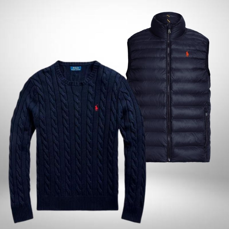 Set Ralph Lauren – Strickpullover & Weste für Eleganz und Komfort