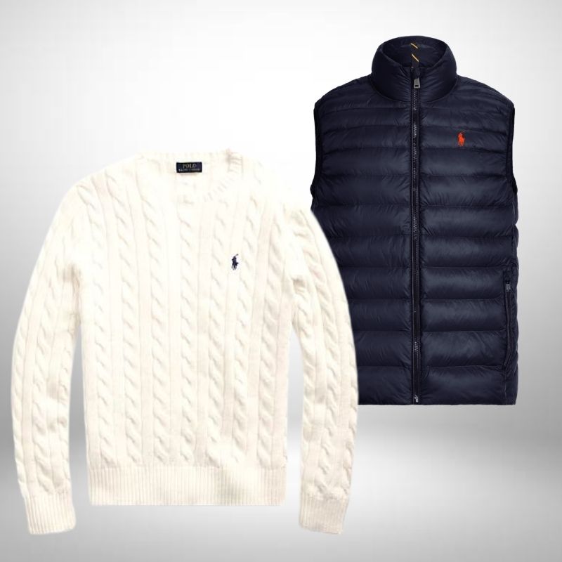 Set Ralph Lauren – Strickpullover & Weste für Eleganz und Komfort