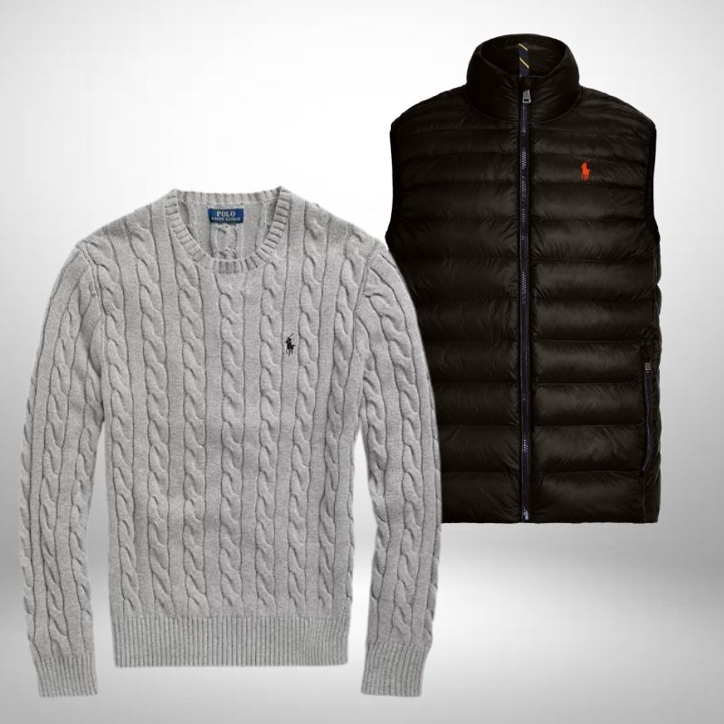 Set Ralph Lauren – Strickpullover & Weste für Eleganz und Komfort