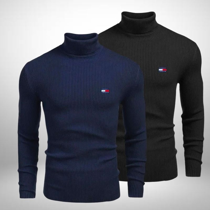 Tommy Hilfiger – Set 2 Rollkragenpullover aus hochwertigem Strick