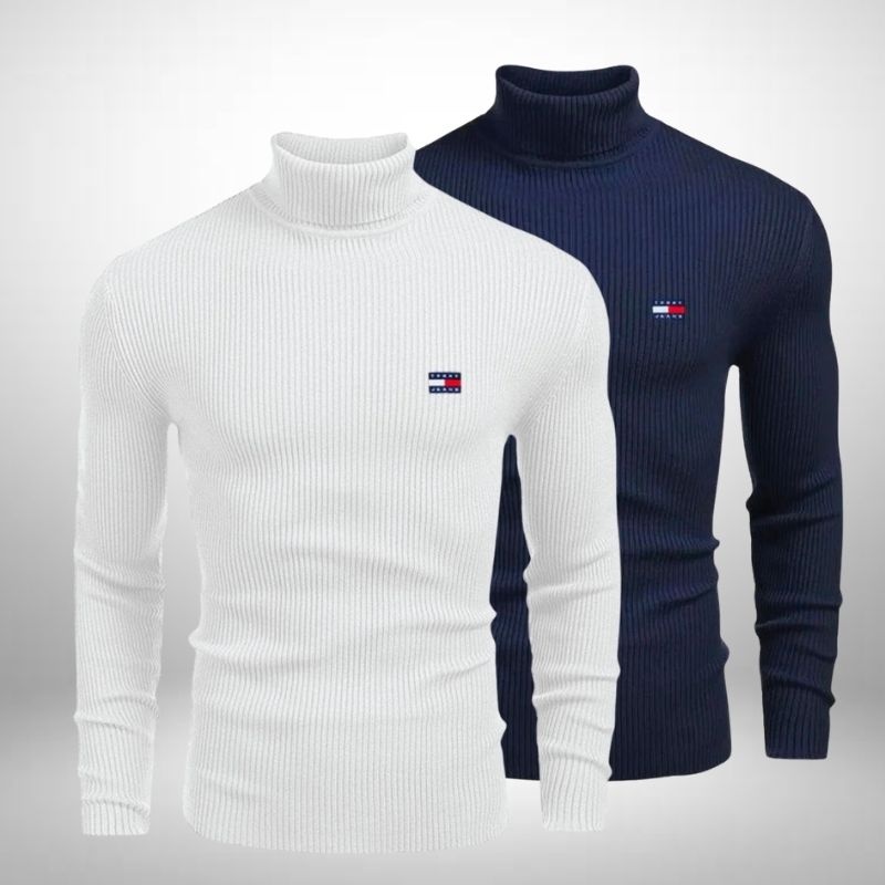 Tommy Hilfiger – Set 2 Rollkragenpullover aus hochwertigem Strick